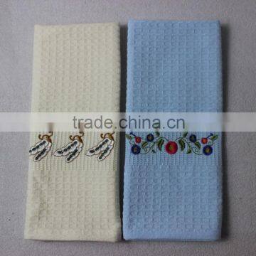 Custom Solid Colorful Waffle Tea Towels 100% Cotton 2016 With Embroidery photo-6
