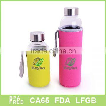 Tape set stainless steel cover glass bottle