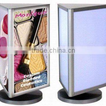 three sided revolving light box