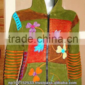 cotton jersey jacket handwork embroidery razor cut price 700rs $8.23