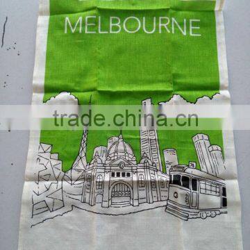 Kitchen Linen Tea Towel for Promotion and Giftkitchen Printed Tea Towel for Home Decoration Blue Map Design photo-5