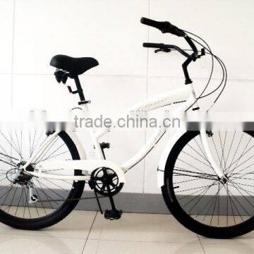 26"female white beach bicycle for sale SH-BB079