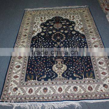 good Quality 4x6ft handknotted silk turquoise area rugs carpets