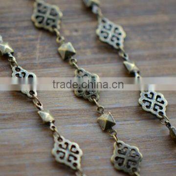 Filigree Necklace Chain Antique Bronze Chain Vintage Style Chain Victorian Chain Filigree Charm Chain Jewelry Supplies