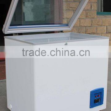 Glass door chest freezer,mini glass door deep freezer