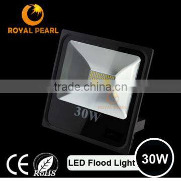 IP65 30W slim LED flood light AC220V 50000h lifespan and black casing color led flood lighting