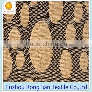 Royal gold thread knitted cord lace fabric for wedding dress