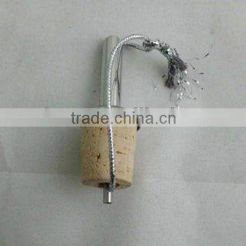 natural cork pourer with a silver Rope