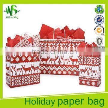 Custom Printing Recycled Christmas Holiday Kraft Paper Bag photo-3