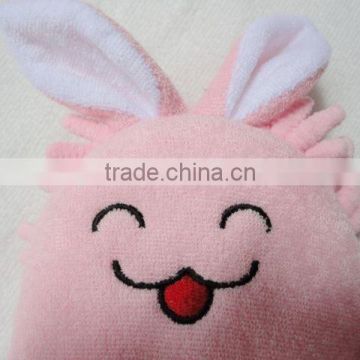 chenille slipper with rabbit head