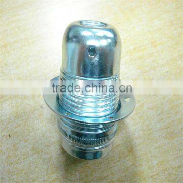 Metal lamp holder:E27 iron lamp holder full thread with ring