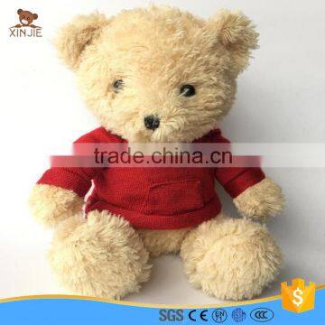 10inch plush brown teddy bear with red t-shirt