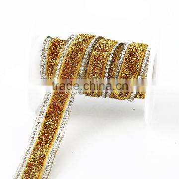 New arrival gold color rhinestone chain,Crystal Trimming for head ornaments