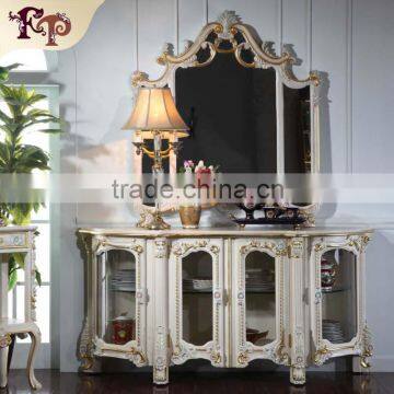 hand carved home furniture - luxury baroque solid wood cabinet-french style furniture