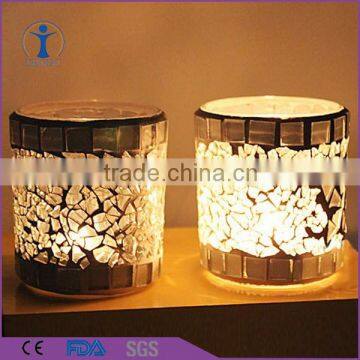 Exquisite Design cylinder shaped Glass Mosaic Candle Jars