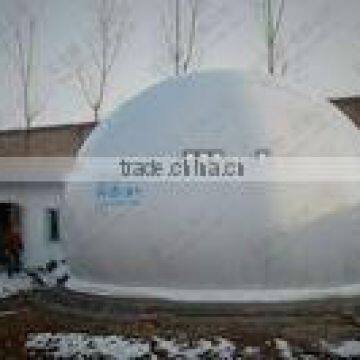 Dual membrane gas tank for biogas plant