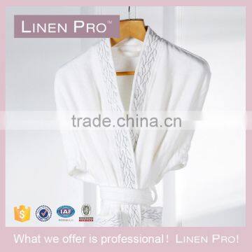 LinenPro Eliya Unisex 400GSM Long Sleeves Floor Length Velour Robe 5 Star Hotel Bathrobe with Embroidery 120 CM