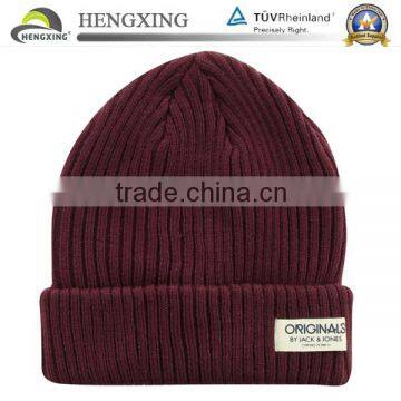 Puff Embroidered Beanie Hat Knitting Pattern