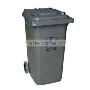 outdoor HDPE waste bin with 2 wheels