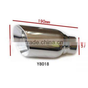 Chrome Universal Fits EXHAUST Tail Muffler Tip Pipe Car Stainless Steel Slant