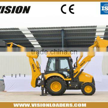 SDLG LGB887 backhoe loader with hydraulic hammer