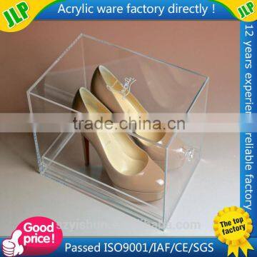 Hot sale transparent clear sliding acrylic shoe display box