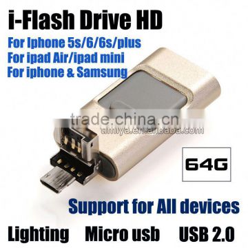 Timiya 3 in1 iFlash Driver Micro/ 8Pin USB 2.0 i-Flash Driver for iPhone for Android Smartphones Tablets Windows PC