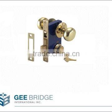 0108004 Polished Brass Security Enterence Lockset Mortise Door Lock