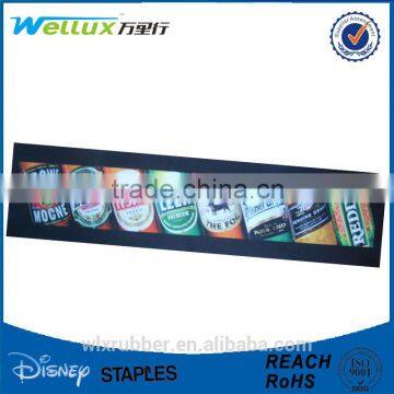 Factory supply promotional sublimation printed bar runner custom rubber bar rail mat