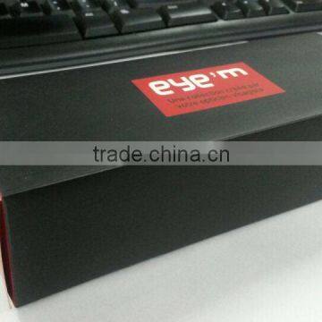 Accept printed logo black art paper box for sunglasses