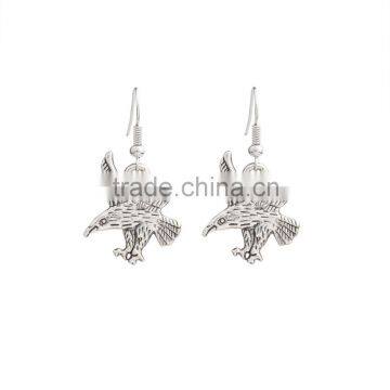 Long Earring Sliver Plated Eagle Shaped Drop Earring for Women