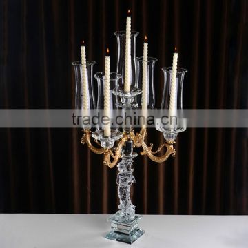 wholesale crystal glass wedding candelabra for sale cheap in China