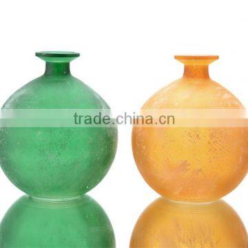 Globe Shape Retro Antique Color Glass Vase photo-2