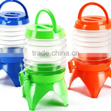 Hot sale portable 3.5L plastic collapsible beverage dispenser with holder