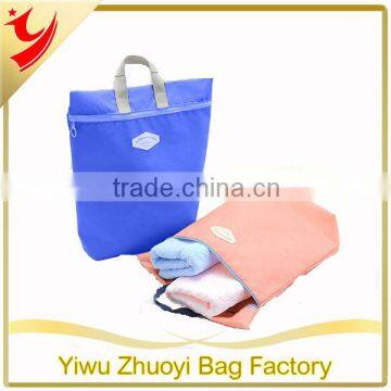 Promotional nylon waterproof travel shoe storage bag with handle