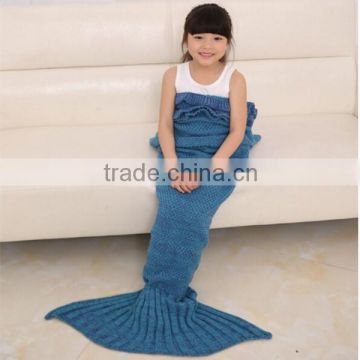 popular colors cotton knitted Mermaid Kid Blanket