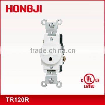 15A/125V single receptacle tamper resistant 5-15R UL approval commercial grade side wired only 2 pole 3 wire grounding