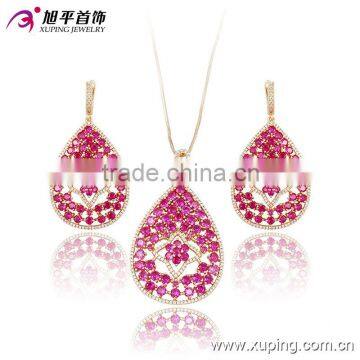 63647 Xuping Fashion 18K Charming CZ Gold LuxuryJewelry Set