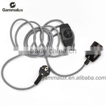 Power Cord Cable with Switch and Lamp Holder,French Plug with Dimmer Switch