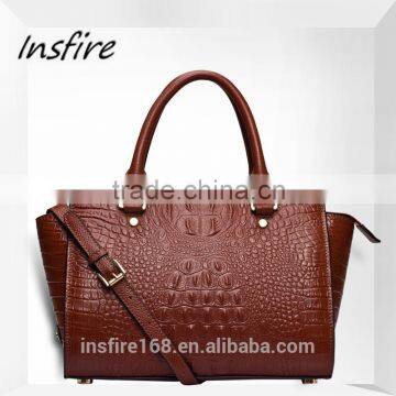 latest Europe designer project PU crocodile skin handbag for women