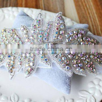 Wholesale Beaded Embroidery Rhinestone Sash Bridal Crystal Jewelry Appliques photo-5