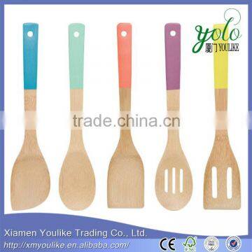 Bamboo Utensils Multi-Color Set of 5 Bamboo Cooking Utensil