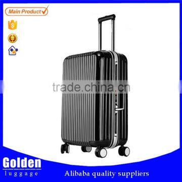 ABS hard case luggage with zipper wheel aluminum trolley systems luggage bag