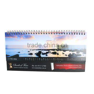 Custom wire-o paper chinese desk calendar