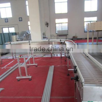 Curve Slat Chain Conveyor by Stainless Steel Structure