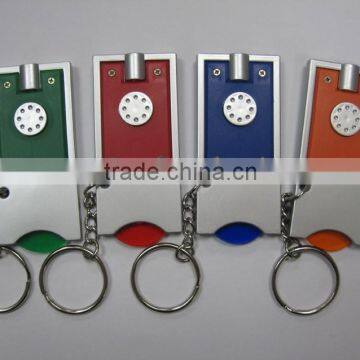 led keychain with euro coin holder