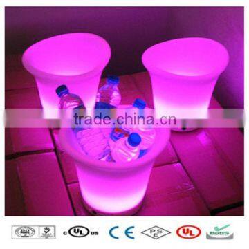 2013 New flashing plastic LED acrylic ice bucket for bar