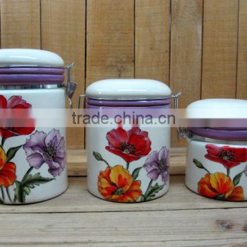 Hand paint ceramic airtight jar