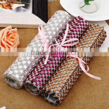 Bling Bling 24x40cm Decorative Shaped Rhinestone Mesh , Fancy Rhinestone Sheet For DIY cut