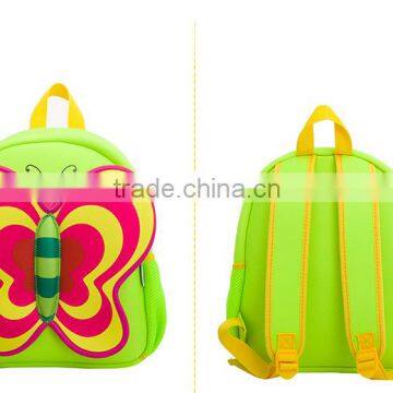 2015 kids backpack bag with colorful butterfly decoration